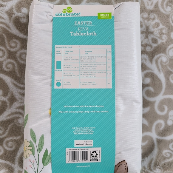 WAY TO CELEBRATE Rectangle Easter Peva Tablecloth - Picture 2 of 5